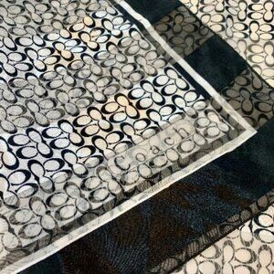Vintage Coach Black and White 40"x40" Satin Scarf